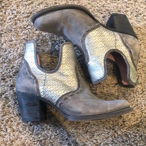 Beautiful silver genuine leather Miss Macie western booties.